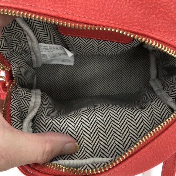 Steve Madden Convertible Gold Studded Red Mini Backpack Shoulder Bag - Picture 12 of 15